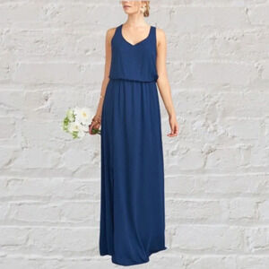 Show Me Your Mumu Kendall Navy Maxi Dress XS Wedding Formal Beach Dress